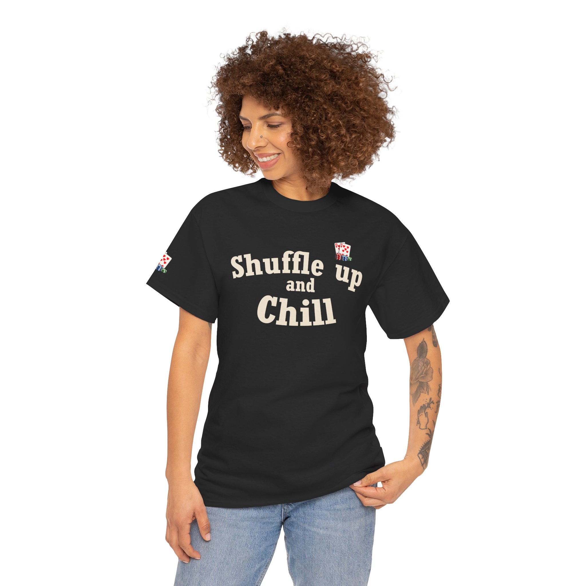 Shuffle Up and Chill T-Shirt — Dark Edition – Image 7